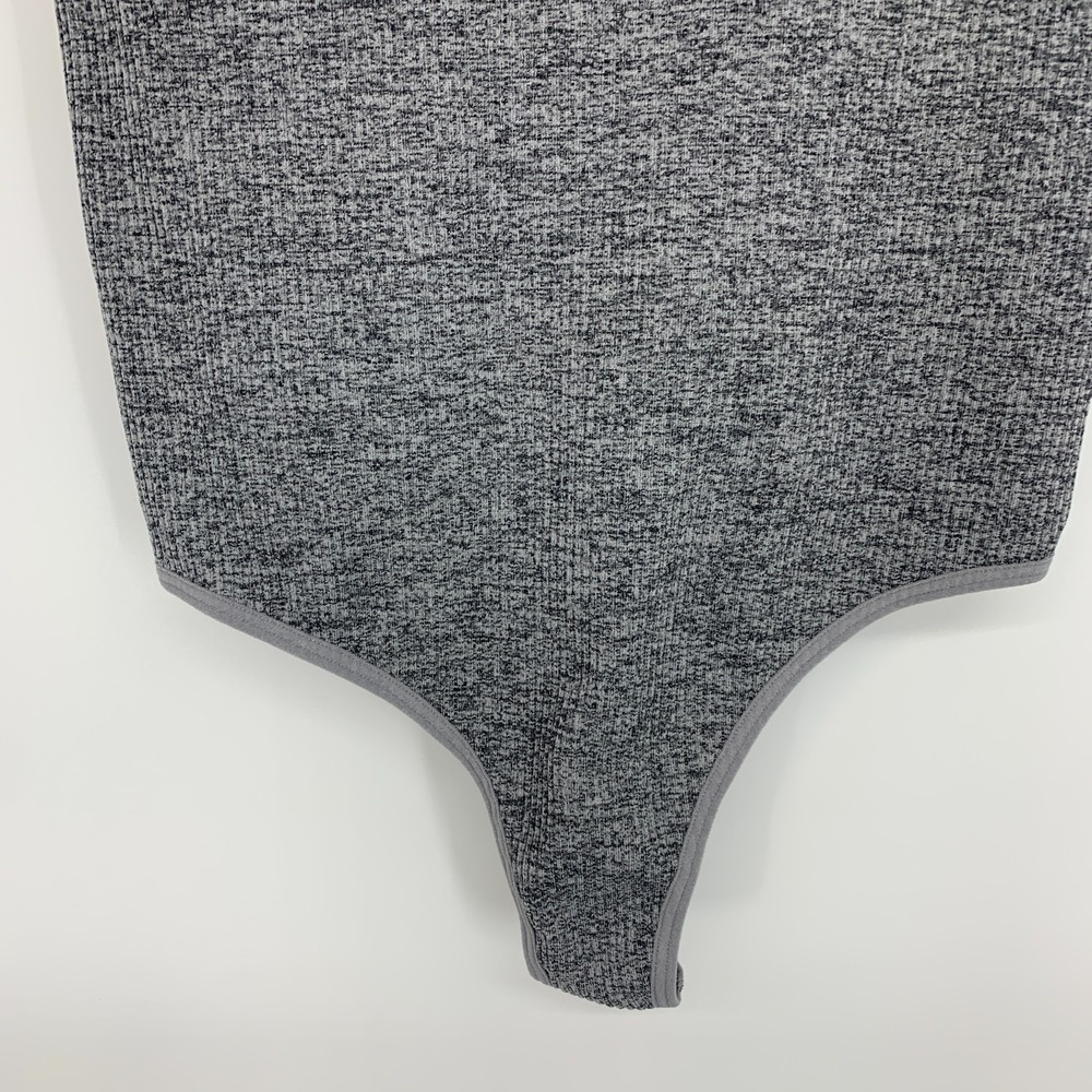 Colsie Bodysuit Gray Ribbed Knit Sleeveless Thong Womens Size Small - Picture 7 of 11